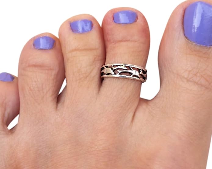 Sterling Silver Toe Ring, Handmade Adjustable Open Band, Minimalist Dainty Summer Beach Foot Jewelry for Women, Can Be Worn as Knuckle or Pinky Ring