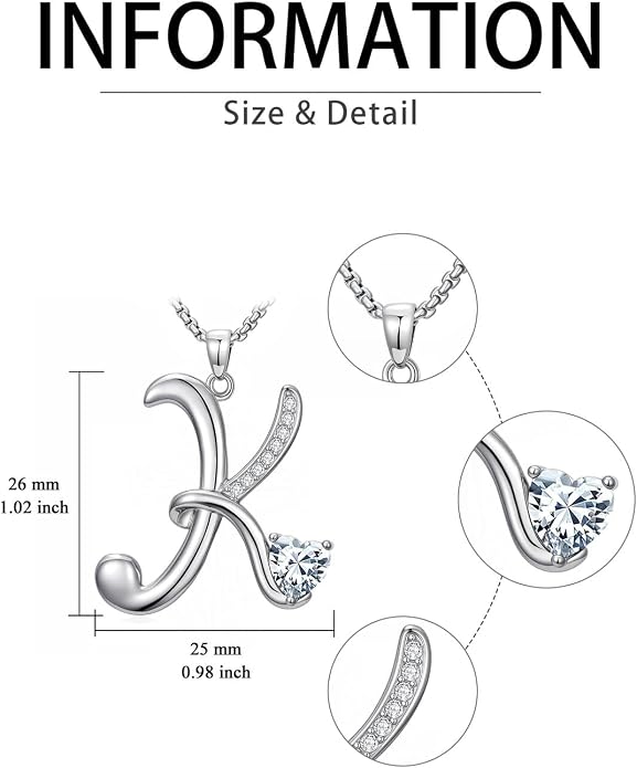 Birthday Gifts for Women Alphabet A to Z Initial Birthstone Pendant Necklaces for Women - 18k White Gold Plated Personalized Name Jewelry Anniversary Graduation Gifts for Wife Her Daughter Girlfriend(with Gift Box)