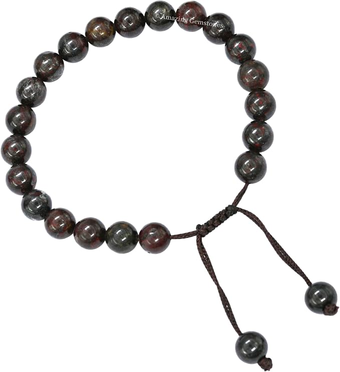 Amazing Gemstone Iron Tiger Eye Bracelet, Gifts for Men & Women - Protection Healing Crystal Bracelet - 8mm Gemstone Beaded Adjustable Bracelet, Pulseras para Hombres Mujer Stocking Stuffers