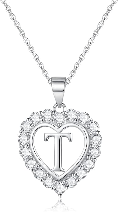 Infinity Heart Necklaces for Women, S925 Sterling Silver Initial Necklace Womens Jewelry Mothers Day Gifts Girls Valentines Gifts for Her Christmas Birthday Gifts for Women Mom Wife Girlfriend