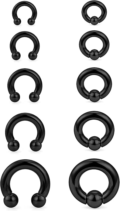 6G 8G 12G 14G 16G PA Ring Horseshoe CBR Circular Barbell 316L Surgical Steel Internally Threaded Pierced Body Jewelry for Women Inner Diameter:10mm 12mm 14mm 16mm