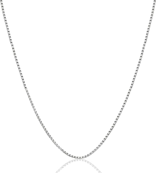 Savlano 925 Sterling Silver Solid 1.3MM Box Chain Necklace For Women & Men - Made in Italy Comes With a Gift Box