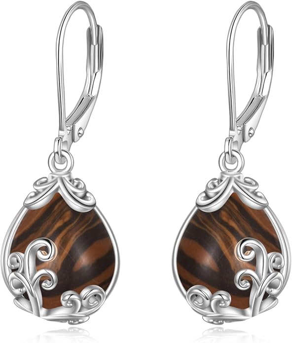 POPLYKE Celtic Filigree Teardrop Drop Dangle Earrings Sterling Silver Leverback Earrings Jewelry for Women