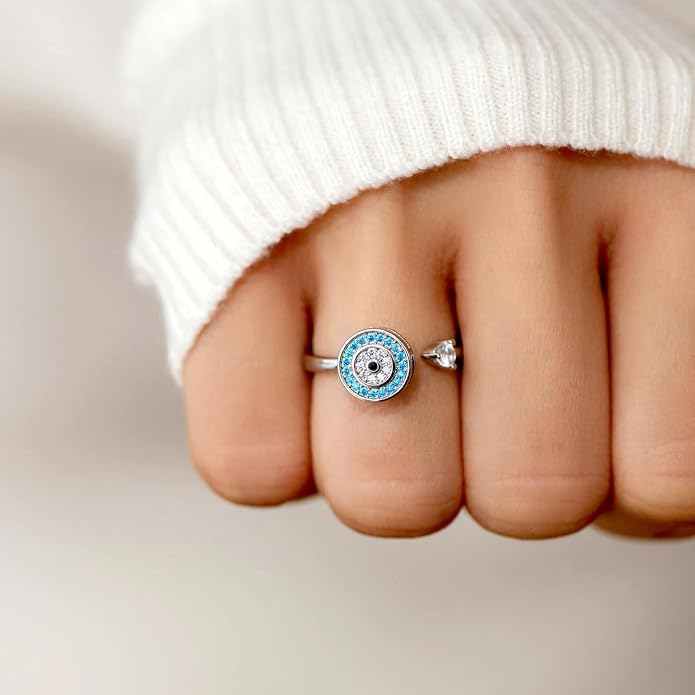 Sunflower Fidget Ring for Women Spinning Rings Adjustable Anxiety Ring for Teens Birthday Gift for Daughter Mom You Are My Sunshine Spinner Rings