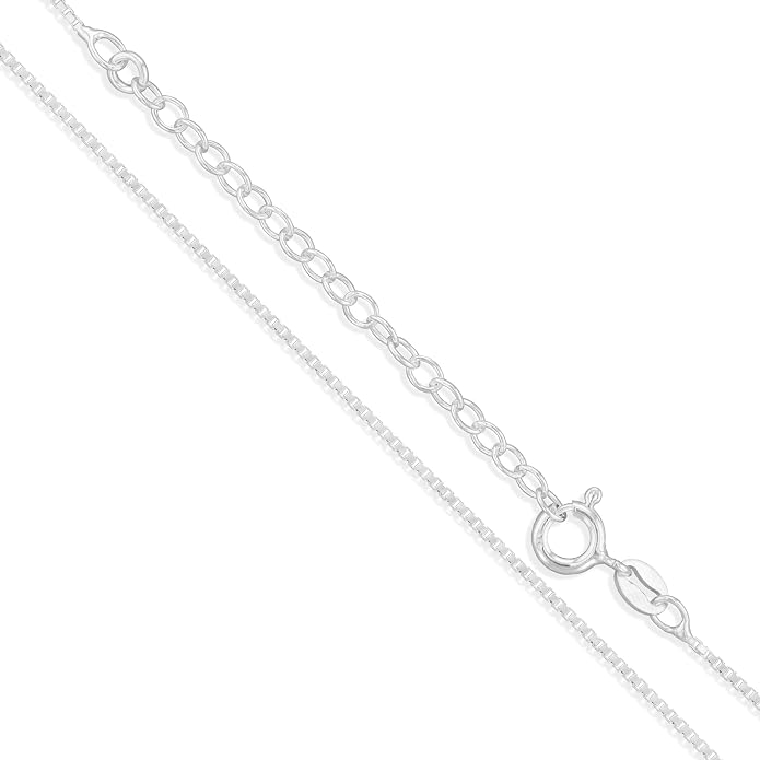 CHOOSE YOUR CLASP Sterling Silver 1mm Box Chain Necklace
