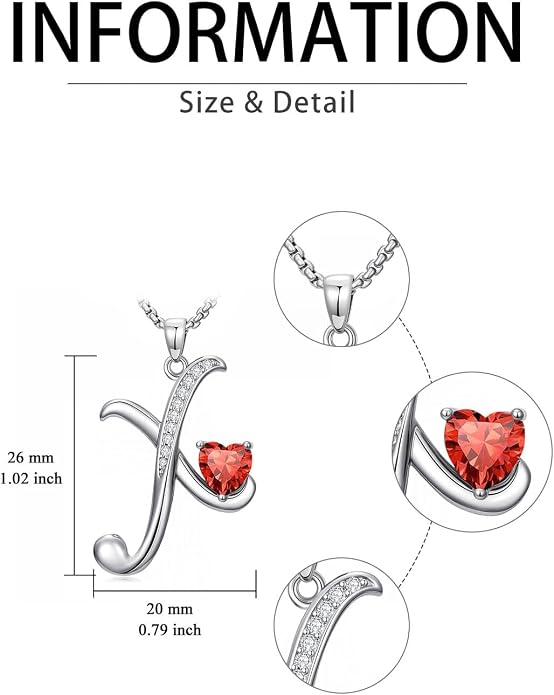 Birthday Gifts for Women Alphabet A to Z Initial Birthstone Pendant Necklaces for Women - 18k White Gold Plated Personalized Name Jewelry Anniversary Graduation Gifts for Wife Her Daughter Girlfriend(with Gift Box)