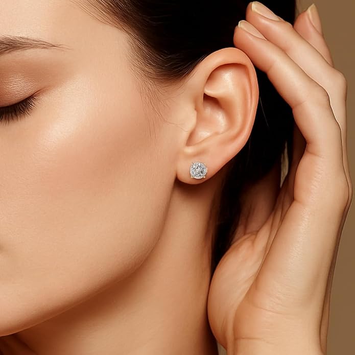 Gempires Gemstone Druzy Stud Earrings for Women 14k Gold Plated Handmade Prong Set Studs Raw Crystal Hypoallergenic Jewelry Minimalist Every Ocassion Gift