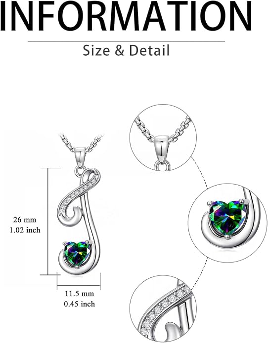 Birthday Gifts for Women Alphabet A to Z Initial Birthstone Pendant Necklaces for Women - 18k White Gold Plated Personalized Name Jewelry Anniversary Graduation Gifts for Wife Her Daughter Girlfriend(with Gift Box)