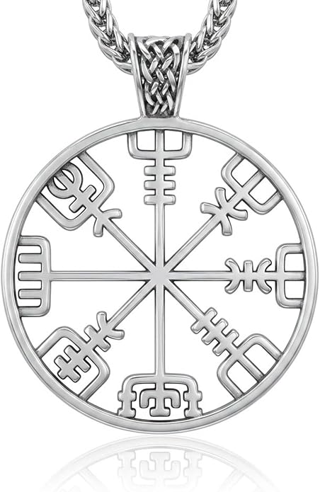 Viking Necklace for Men 925 Sterling Silver Norse Viking Pendant Norse Jewelry for Dad Husband, w/Stainless Steel Chain 22"+2"