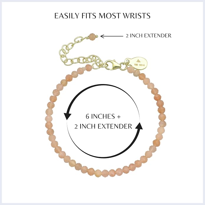 Faceted Bracelet for Women, Certified 925 Sterling Silver with 18K Gold Vermeil Healing Crystal Bracelets for Women - Crystals and Healing Stone Bracelet Women Jewelry for Gift