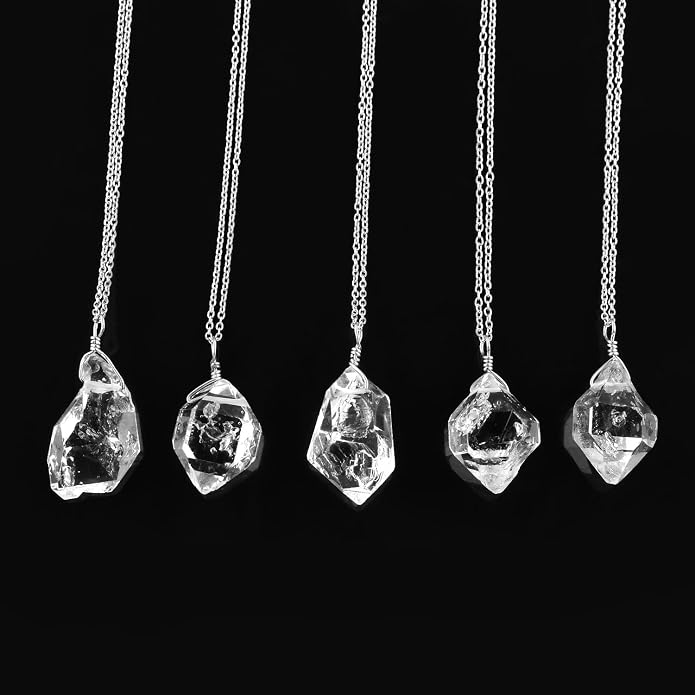 Raw Gemstone Dainty Pendant Necklace for Women, Trendy Healing Chakra Crystal, Birthstone Handmade 925 Sterling Silver Adjustable 18 inch Chain Jewelry, Birthday Gifts