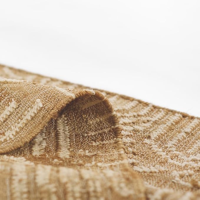 Tempaper Swell Natural and Cream Handwoven Jute and Wool Area Rug, 8' x 10'