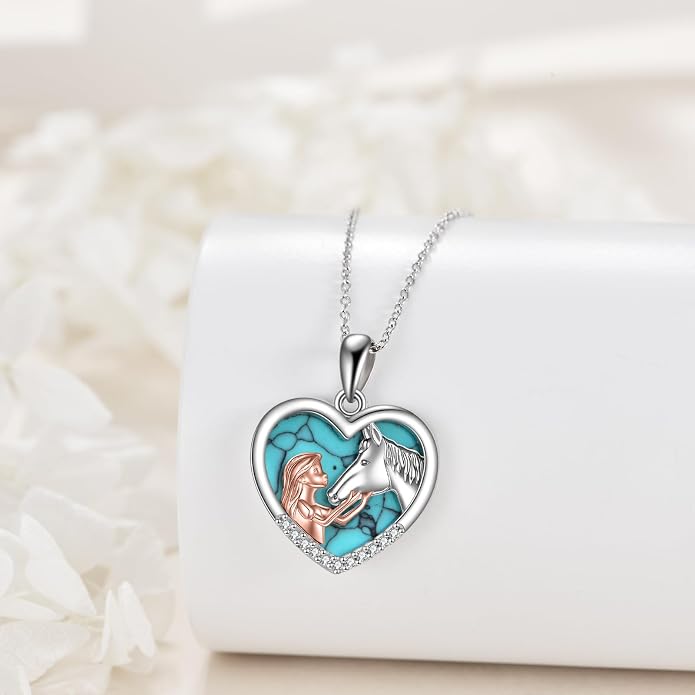 YFN Horse Pendant Necklace Sterling Silver Women with Horse Gift for Women