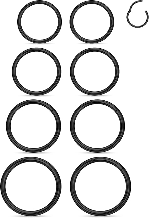 20G 18G 16G 14G 12G 10G 8G 6G Nose Rings Hoops 316l Surgical Steel Clicker Septum Lip Ring Tragus Helix Daith Rook Conch Snug Cartilage Lobe Earrings Hoop Piercing Jewelry For Women Men