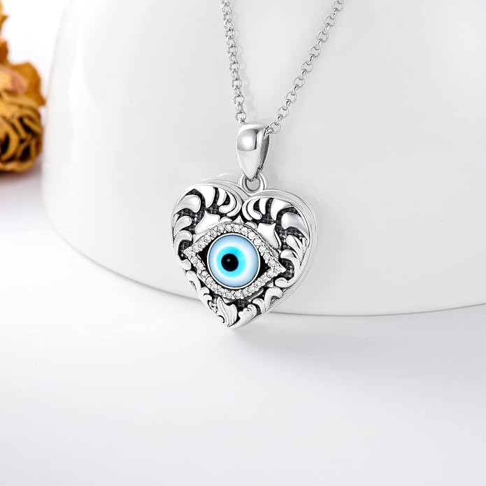 SOULMEET Personalized Silver Locket Necklace That Holds Pictures Photo Keep Someone Near to You, Memorial Custom Lockets Necklaces Letters Engraving for His Her
