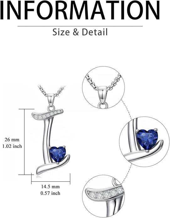 Birthday Gifts for Women Alphabet A to Z Initial Birthstone Pendant Necklaces for Women - 18k White Gold Plated Personalized Name Jewelry Anniversary Graduation Gifts for Wife Her Daughter Girlfriend(with Gift Box)