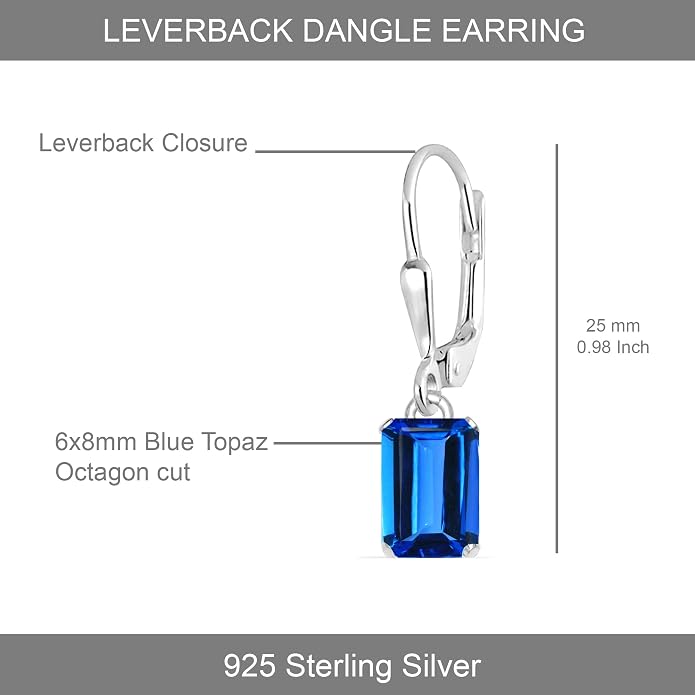 LeCalla 925 Sterling Silver Leverback Drop Earrings Lightweight Bohemia Teardrop Drop Dangle Earring for Women