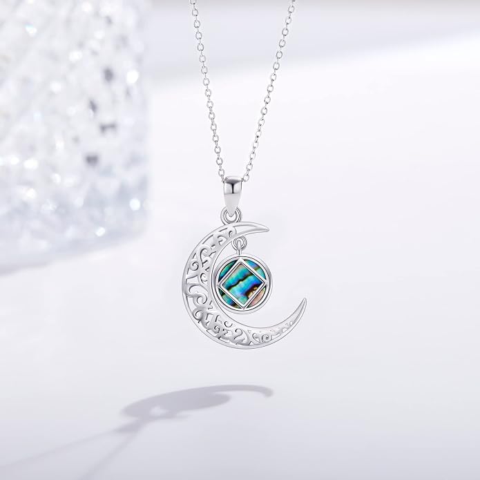 Sobriety Alcoholics Anonymous Necklace Sterling Silver AA Thors Hammer/Moon Pendant Recovery Symbol Jewelry for Women Her