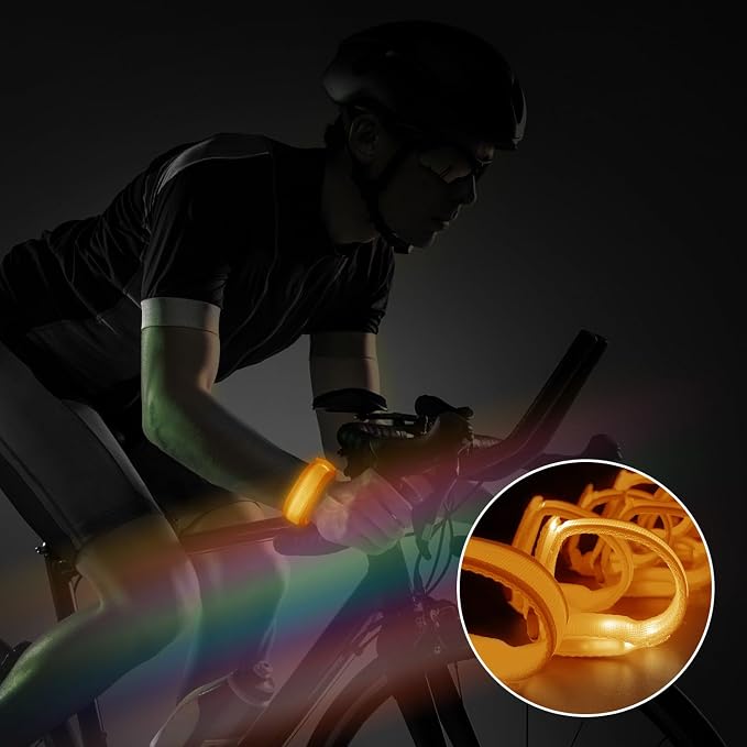 M.best 8pcs LED Light Up Bracelets Glow Flashing Wristbands Glow in The Dark Party Supplies for Wedding, Raves, Concert, Camping,Sporting Events, Party Yellow