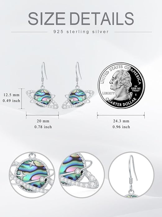 Midari Hummingbird/Butterfly/Lotus Earrings for Women 925 Sterling Silver Abalone Shell Animal Earrings Dangle for Women Abalon Moonstone Jewelry Gifts for Women Mom