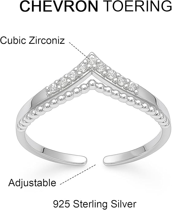 LeCalla 925 Sterling Silver Minimalist Toe Rings Set of Toe Ring Lightweight Simple Antique Open Adjustable Toe-Rings Beach Foot Jewelry Set for Women