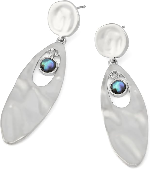 Robert Lee Morris Soho Jewelry Women's Textured Abalone Statement Drop Earrings