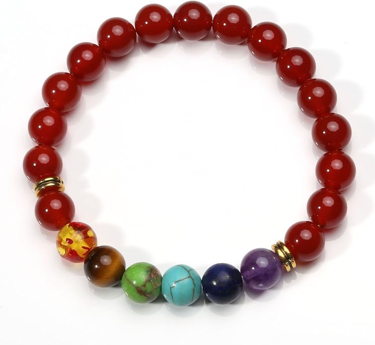 Eigso 7 Chakra Diffuser Bracelets Set for Women Men Reiki Healing Meditation Lava Rock Stone Beads