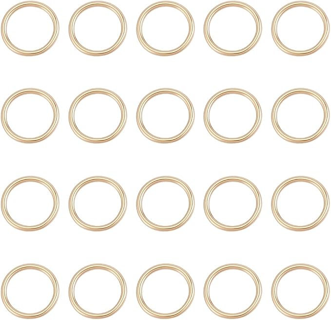 Beebeecraft 20Pcs Closed Jump Rings 14K Gold Filled 6mm Soldered Jump Rings Non-Tarnish Round Connector Linking for Jewelry Making DIY Crafts Findings Supplies