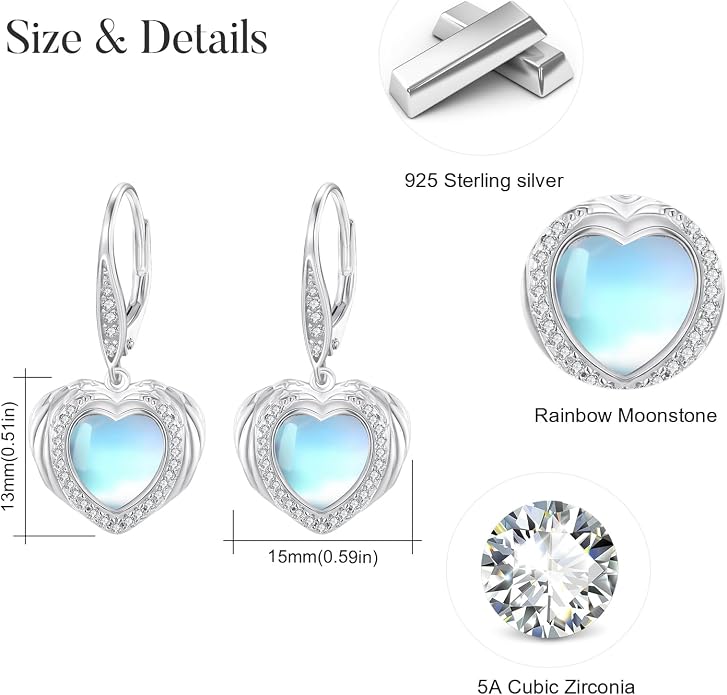 Trendy Dangle Earrings for Women Teen Girls Sterling Silver 12 Birthstone Earrings Minimalist Hypoallergenic Earrings for Sensitive Ears Jewelry Gifts