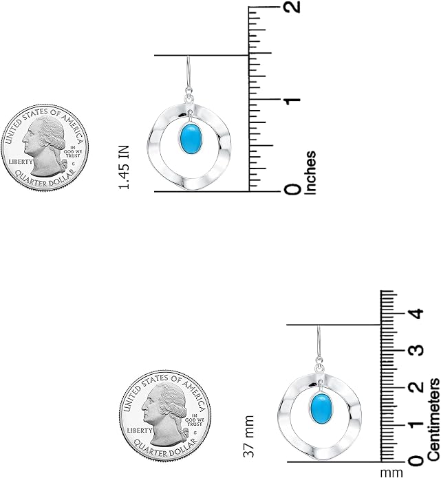 LeCalla 925 Sterling Silver Hammered Earrings for Women | Classic Handmade Textured Hammered Drop Dangle Earring Jewelry Gifts for Birthday Wedding Christmas