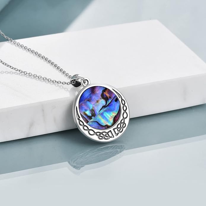 ONEFINITY Tree of Life Necklace 925 Sterling Silver Abalone Shell Celtic Knot Pendant Necklace for Women Jewelry
