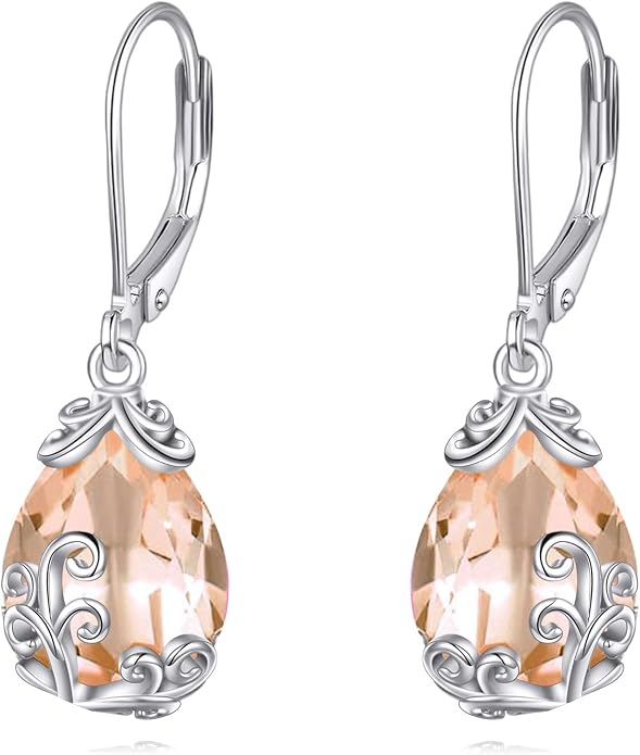 POPLYKE Celtic Filigree Teardrop Drop Dangle Earrings Sterling Silver Leverback Earrings Jewelry for Women