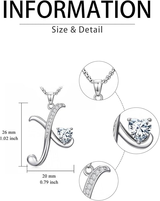 Birthday Gifts for Women Alphabet A to Z Initial Birthstone Pendant Necklaces for Women - 18k White Gold Plated Personalized Name Jewelry Anniversary Graduation Gifts for Wife Her Daughter Girlfriend(with Gift Box)