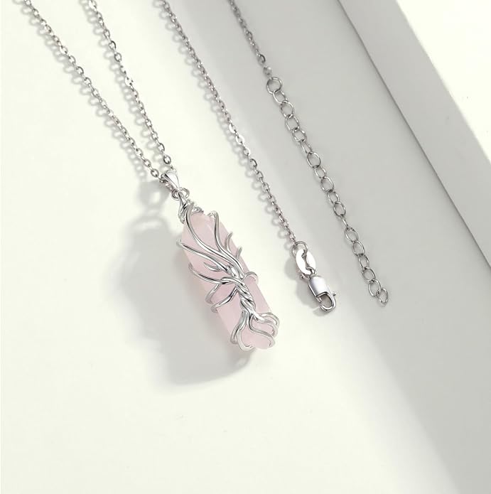 Crystal Necklace 925 Sterling Silver Rose/Sunflower Necklace for Women Jewelry Gifts for Women