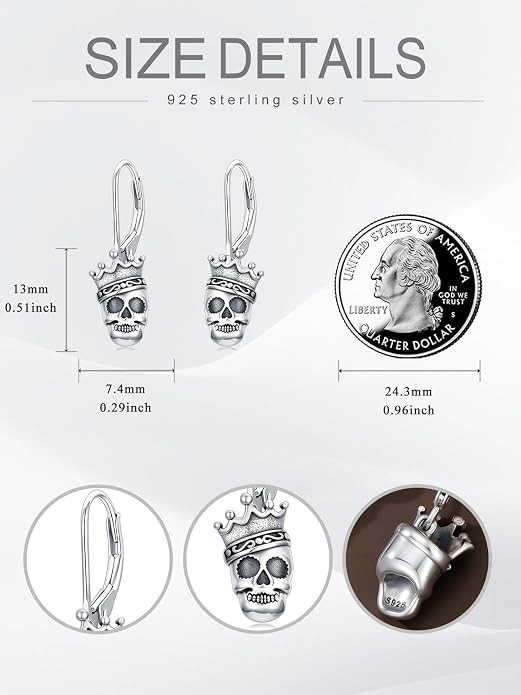 Animal/Leaf/Gothic Dangle Earrings 925 Sterling Silver Animal/Leaf/Gothic Dangle Drop Earrings Easter/Halloween/Christmas Jewelry Gifts for Women Her