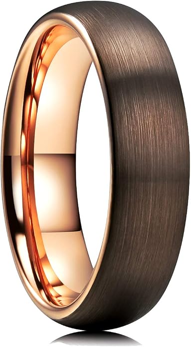 King Will Wedding Band for Men Women, 2/4/6/7/8mm Domed Matte Brushed Tungsten Carbide Rings, Solid/Dual Color Engagement Rings, Comfort Fit
