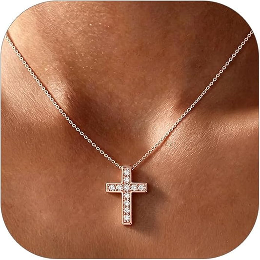 ChicSilver 925 Sterling Silver Cross/Heart/Butterfly/Star/Moon Necklace for Women, Hypoallergenic Dainty Small Silver Pendant Necklaces (with Gift Box)