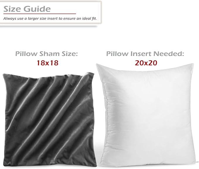 Nestl Throw Pillow Covers, Cozy Velvet Decorative Outdoor Pillow Covers 18X18 Inches, Soft Solid Cushion Covers for Sofa, Bed and Car, Set of 4 - Charcoal Stone Gray