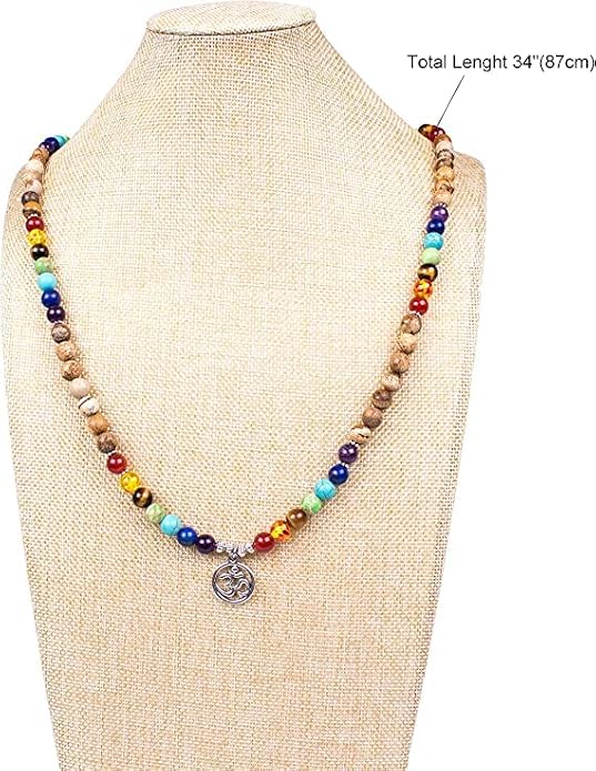 108 Mala Beads Necklace 7 Chakra Tree of Life Pendant Prayer Buddha Bracelets Healing Stone Yoga Men Women Jewelry