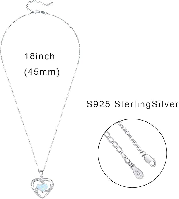 Cuoka 925 Sterling Silver Heart Necklace I Love You to The Moon and Back Pendant Sun Star Moon Necklace Jewelry for Women with Gifts Box