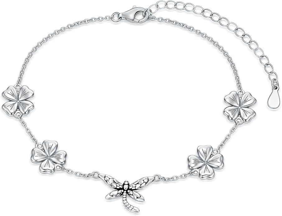 Ankle/Bracelet for Women Sterling Silver Sea Turtle/Butterfly/Mustard Seed/Sister/Sunflower/Elephant Gifts for Birthday Summer Beach Jewelry for Mom Wife Daughter Friend