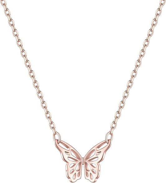 ChicSilver 925 Sterling Silver Cross/Heart/Butterfly/Star/Moon Necklace for Women, Hypoallergenic Dainty Small Silver Pendant Necklaces (with Gift Box)