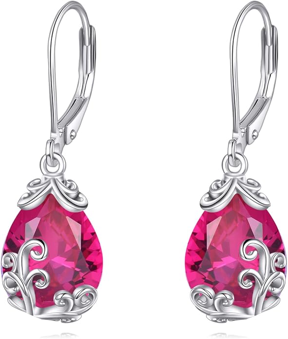 POPLYKE Celtic Filigree Teardrop Drop Dangle Earrings Sterling Silver Leverback Earrings Jewelry for Women