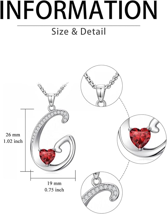 Birthday Gifts for Women Alphabet A to Z Initial Birthstone Pendant Necklaces for Women - 18k White Gold Plated Personalized Name Jewelry Anniversary Graduation Gifts for Wife Her Daughter Girlfriend(with Gift Box)