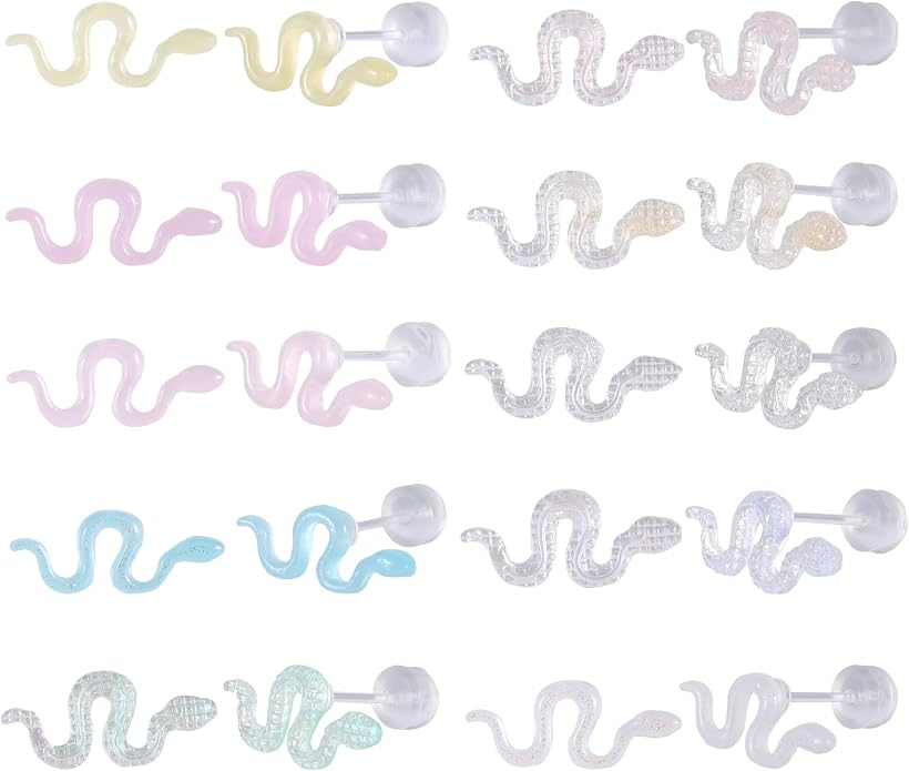 Plastic Post Stud Hoop Earrings for Sensitive Ears Multicolor Butterfly Flower Stud Earrings Set for Women