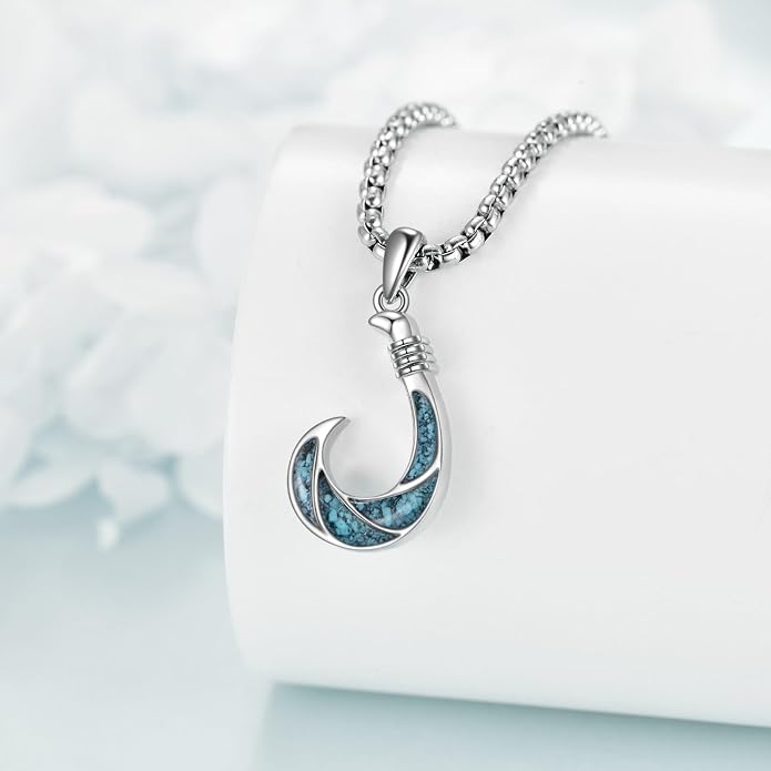 Turquoise Western Necklace Sterling Silver Moon Kokopelli/Cow Skull/Zia Sun/Mountains Pendant Necklace Turquoise Jewelry for Women Hikers Campers