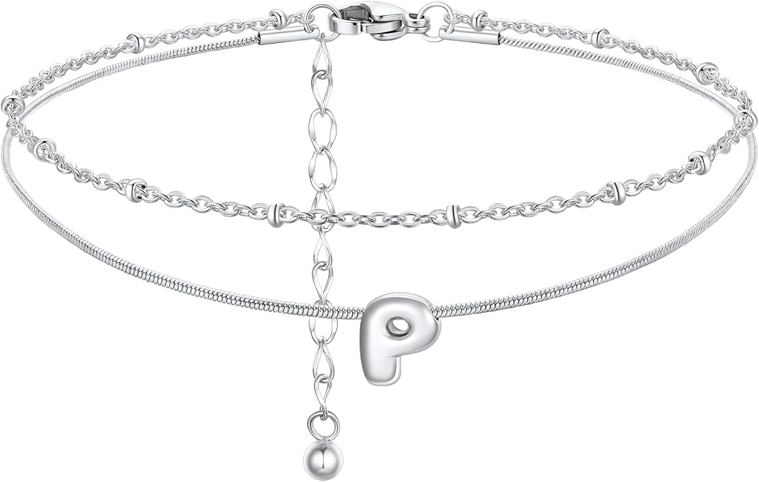 ChainsProMax Initial Ankle Bracelets for Women, Waterproof Anklets Bracelet Adjustable Summer Beach Women Foot Jewelry, Stainless Steel/Gold Plated-Send Gift Box/Letter A-Z