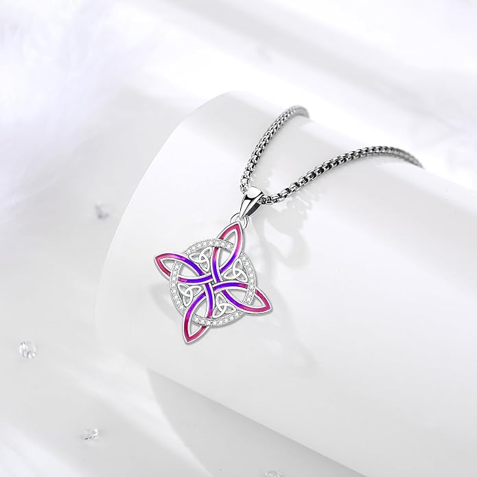 Pentagram/Celtic Knot/Witches Knot/Santa Muerte/Triple Moon Goddess/Baphomet/Hecate Necklace Sterling Silver Magic Wiccan Amulet Pagan Jewelry for Women Men