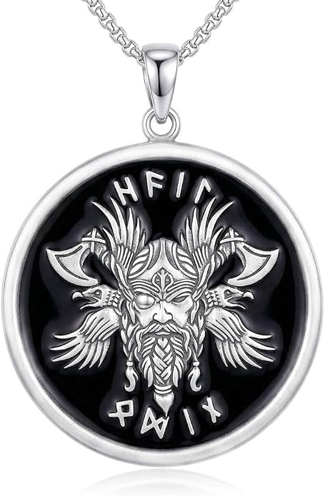 Viking Necklace for Men 925 Sterling Silver Norse Viking Pendant Norse Jewelry for Dad Husband, w/Stainless Steel Chain 22"+2"