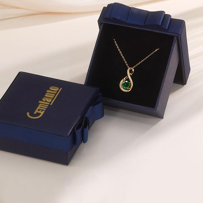 925 Sterling Silver Birthstone Necklace for Women Infinity Necklaces Birthday Anniversary Fine Jewelry Gifts for Mother Women, Adjustable Chain